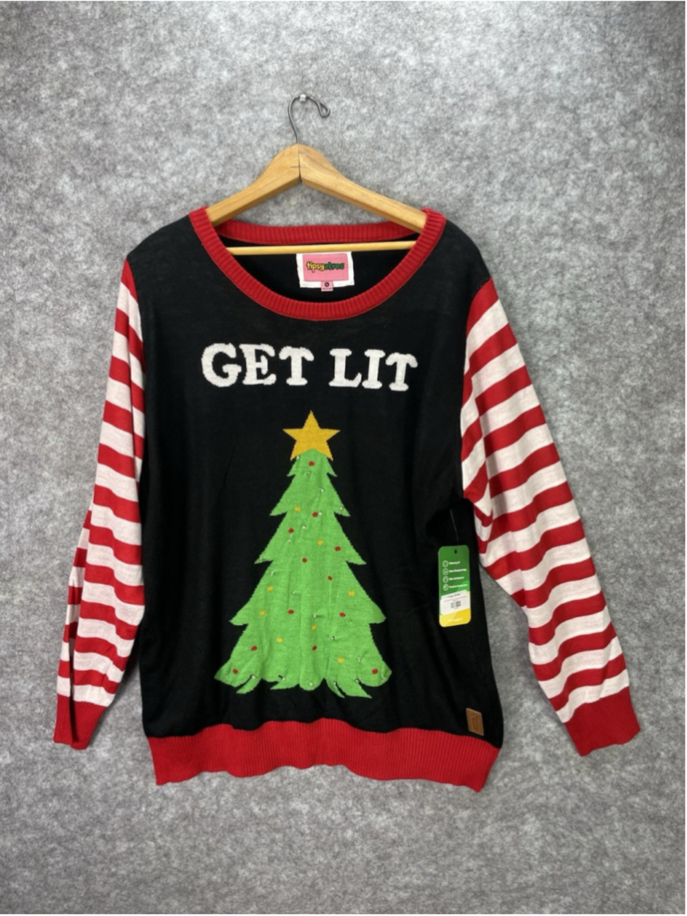 Tipsy Elves Sweater Womens XL Multicolor Get Lit Light Up Ugly Christmas Tree